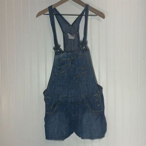 No Boundaries Juniors Denim Shortalls Overalls Shorts Size 13 Y2K Grunge 90s